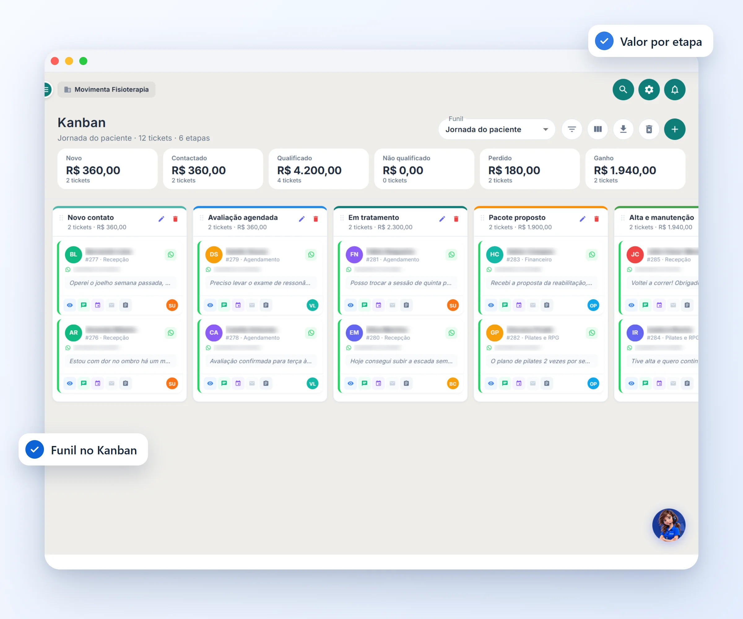 Vendas no Kanban